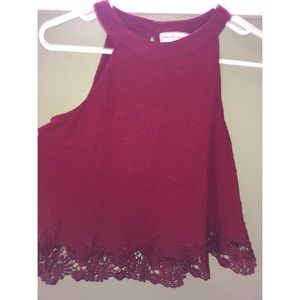 Maroon Crop Top